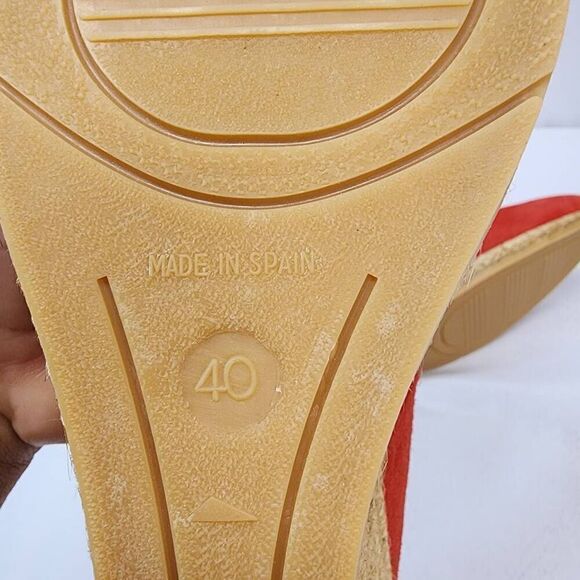 Eric Michael TEVA Size EU 40 US 9.5 Women's Red Suede Espadrilles Wedge Heels Sa - Picture 7 of 11